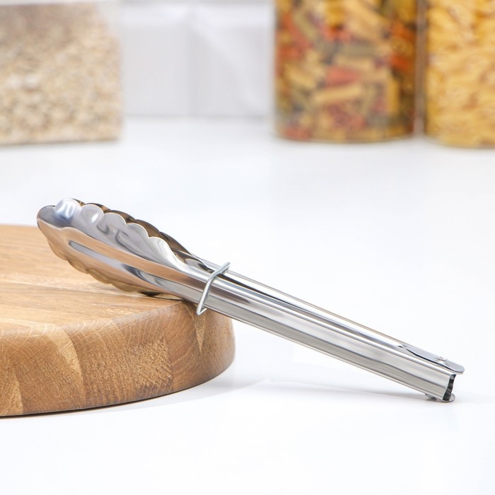 Щипцы кухонные Доляна &laquo;Лист&raquo;, 21,5 см, цвет серебристый