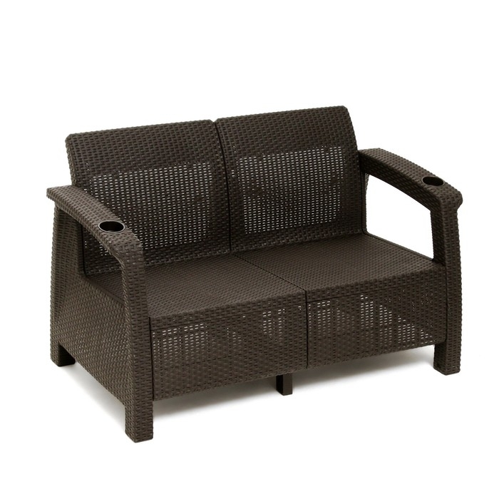 Набор садовой мебели: диван двухместный, два кресла, стол, мокко Набор садовой мебели: диван двухместный, два кресла, стол, мокко