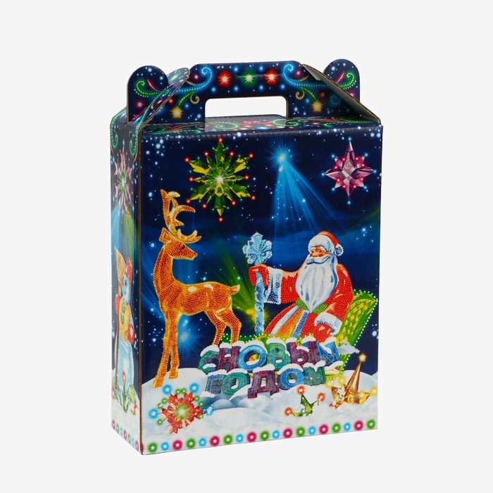 Новый год. Подарочная коробка новогодняя Подарок Новый год. Подарочная коробка новогодняя Подарок "Неон.Инсталяция" 16,8 х 7 х 25 см.