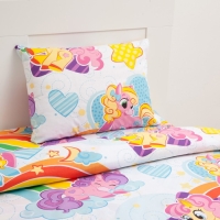 Постельное бельё "Этель" 1,5 сп., Радужные пони 143х215 см, 150х214 см, 50х70 см -1 шт., 100% хлопок, бязь, 125 г/м2 Постельное бельё "Этель" 1,5 сп., Радужные пони 143х215 см, 150х214 см, 50х70 см -1 шт., 100% хлопок, бязь, 125 г/м2