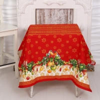 Скатерть новогодняя рогожка DomoVita Рождество 150х180 см, хлопок 100%,170 г/м2 Скатерть новогодняя рогожка DomoVita Рождество 150х180 см, хлопок 100%,170 г/м2