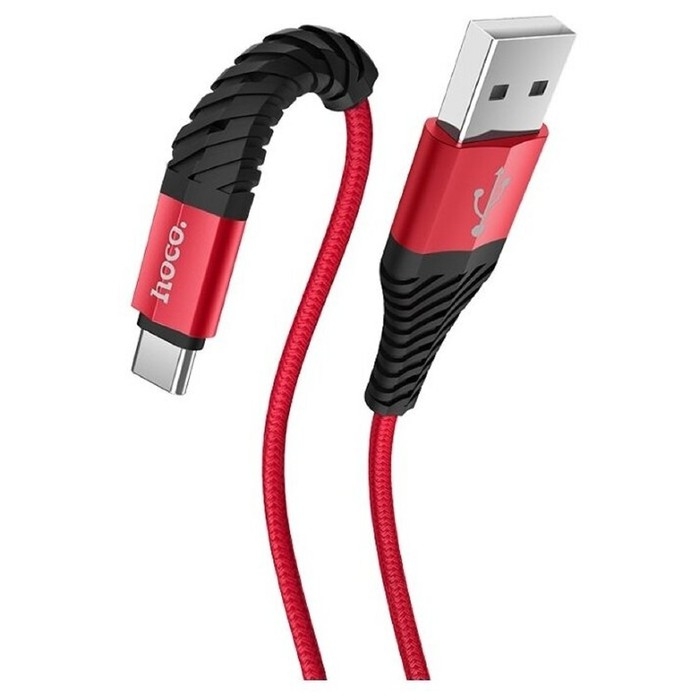 Кабель Hoco X38, USB - Type-C, 3 A, 1 м, нейлон, красный Кабель Hoco X38, USB - Type-C, 3 A, 1 м, нейлон, красный