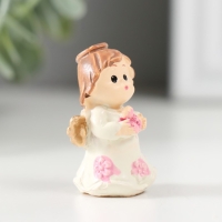 Сувенир полистоун "Ангел с цветочком" МИКС 2х2,5х4 см