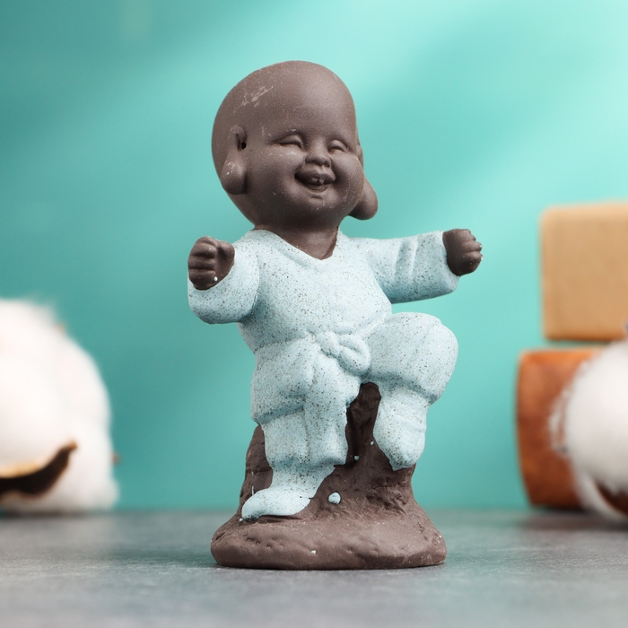 Фигурка Фигурка "Будда каратист" 7х9 см, голубая