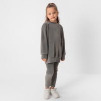 Костюм детский (свитшот, леггинсы) KAFTAN Plushy р.36 (134-140), серый Костюм детский (свитшот, леггинсы) KAFTAN Plushy р.36 (134-140), серый
