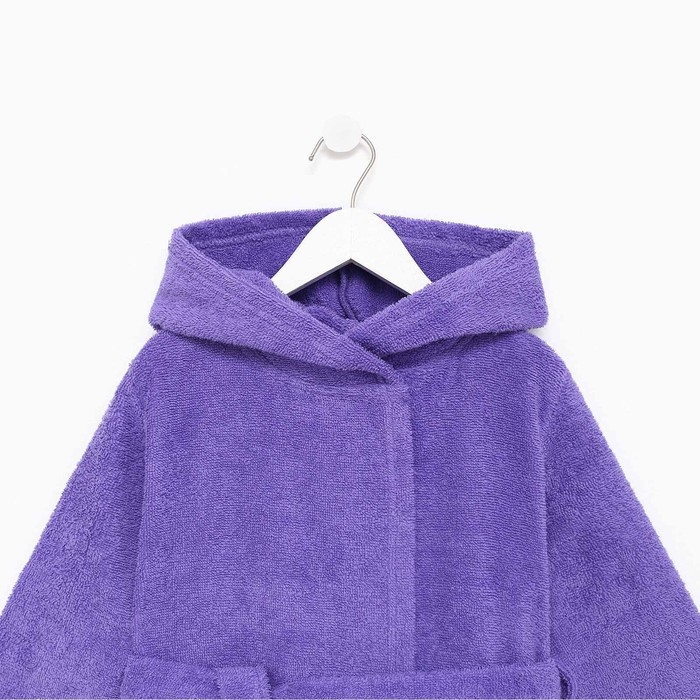 Халат махровый детский, размер 28, цвет фиолетовый, 320 г/м2, хлопок 100% с AIRO