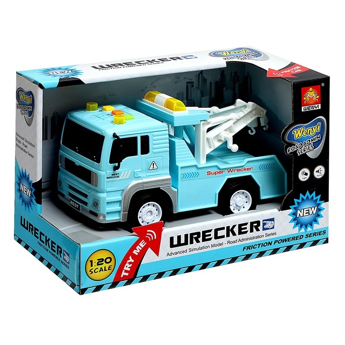 Грузовик-эвакуатор «Сервис», 1:20, свет, звук, инерция Грузовик-эвакуатор «Сервис», 1:20, свет, звук, инерция