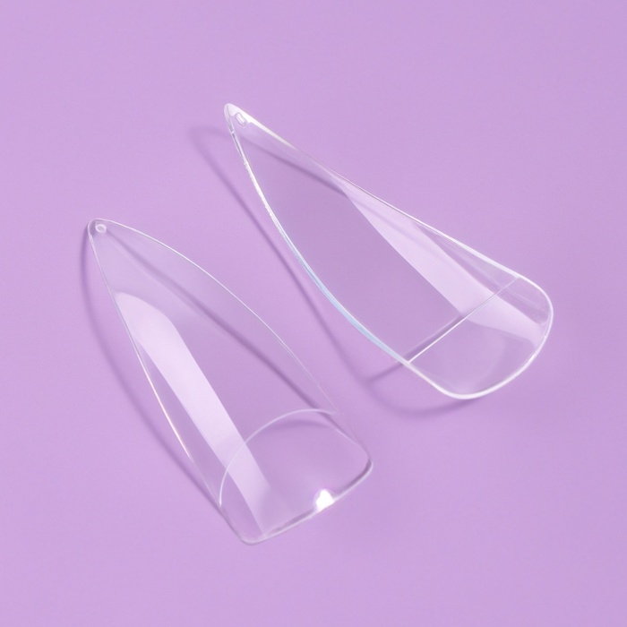 Типсы для наращивания ногтей, 100 шт, форма миндаль, короткая контактная зона, цвет прозрачный