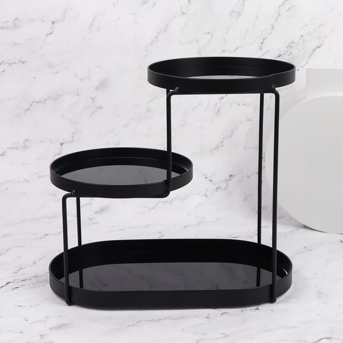 Органайзер для хранения, 3 секции, 30 × 17 × 26,5 см, цвет чёрный Органайзер для хранения, 3 секции, 30 × 17 × 26,5 см, цвет чёрный