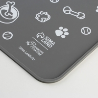 Коврик силиконовый под миску &laquo;Паттерн&raquo;, 30х40 см, серый