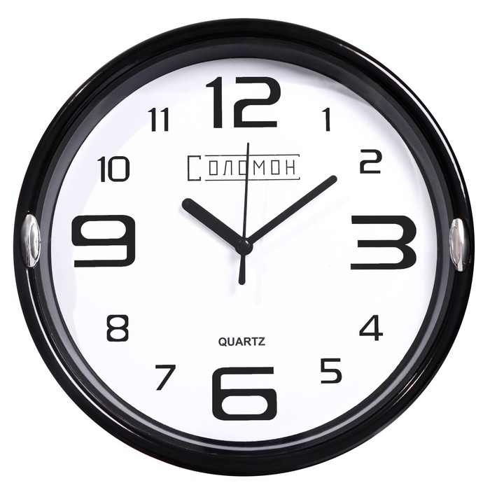 Часы настенные круглые Часы настенные круглые "Числа", d=23 см, рама чёрная, циферблат белый