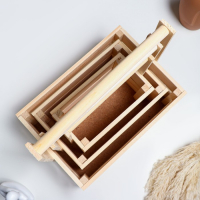 Набор кашпо деревянных подарочных "Модерн", 3 в 1, с ручкой, натуральный Набор кашпо деревянных подарочных "Модерн", 3 в 1, с ручкой, натуральный