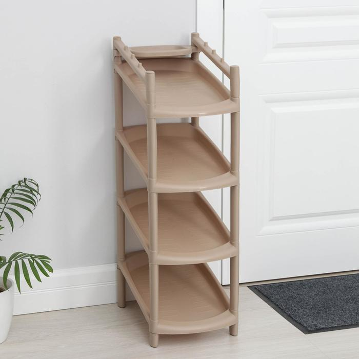 Этажерка для обуви 4-х ярусная &laquo;Узкая&raquo;, 41.5&times;25.5&times;81 см, цвет МИКС