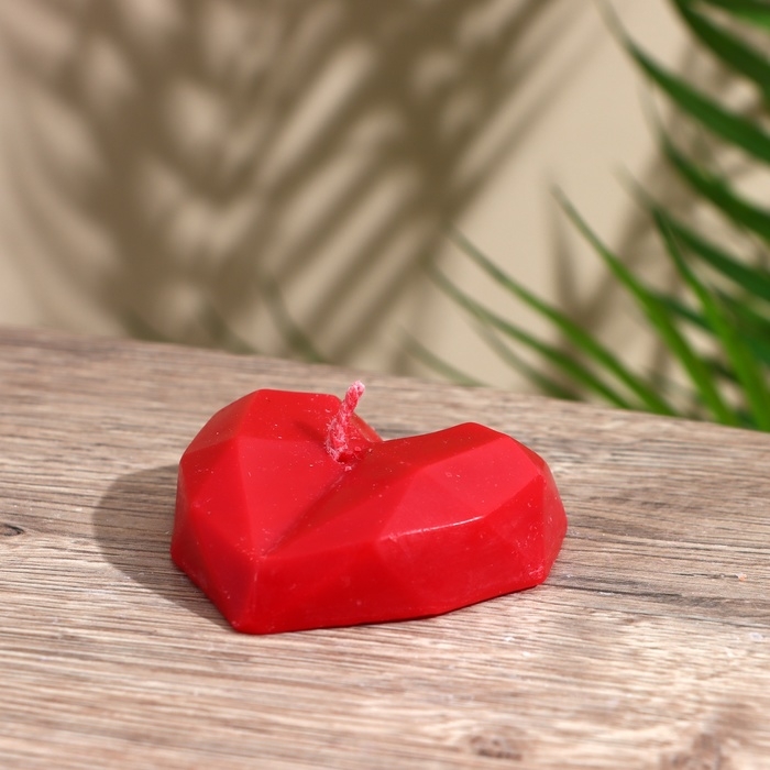 Свеча Свеча "Сердце гранёное" 4х6х2 см, соевый воск