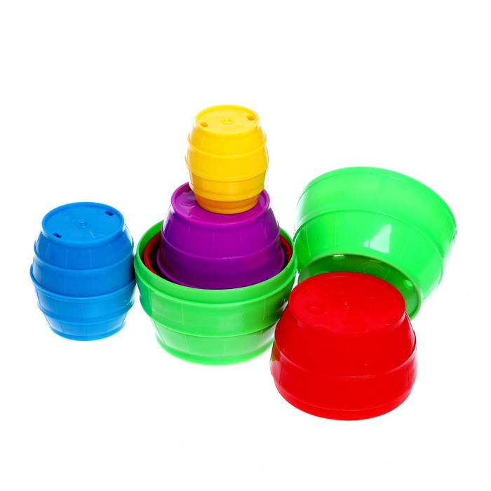 Развивающий набор &laquo;Цветные бочонки&raquo;, по типу матрёшки, набор маркеров, карточки пиши-стирай