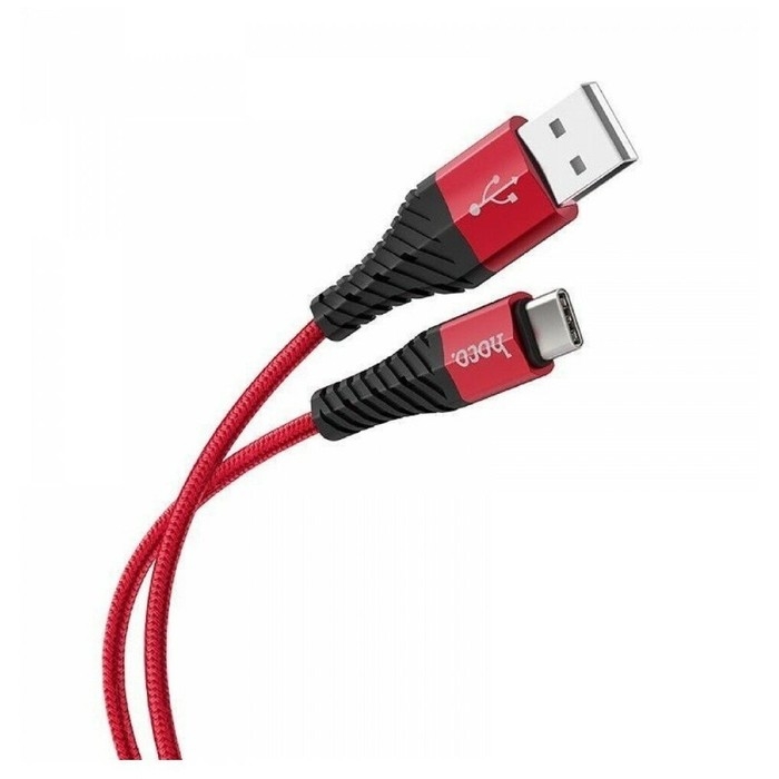 Кабель Hoco X38, USB - Type-C, 3 A, 1 м, нейлон, красный Кабель Hoco X38, USB - Type-C, 3 A, 1 м, нейлон, красный