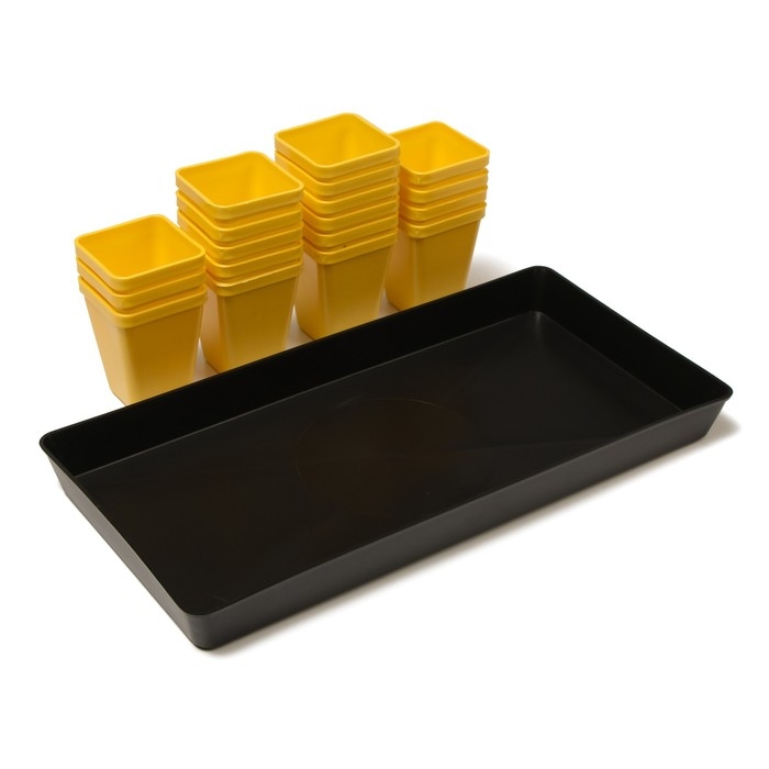 Набор для рассады: стаканы по 200 мл (18 шт.), поддон 36,5 × 17 см, цвет МИКС, Greengo Набор для рассады: стаканы по 200 мл (18 шт.), поддон 36,5 × 17 см, цвет МИКС, Greengo