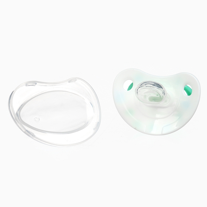 Набор: Соска - пустышка с держателем &laquo;Птички&raquo;, ортодонтическая, +6 мес, цвет зеленый