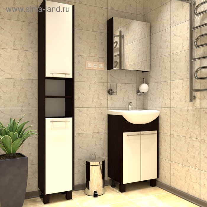 Зеркало-шкаф для ванной комнаты "Венге" 15,7 х 50 х 58 см