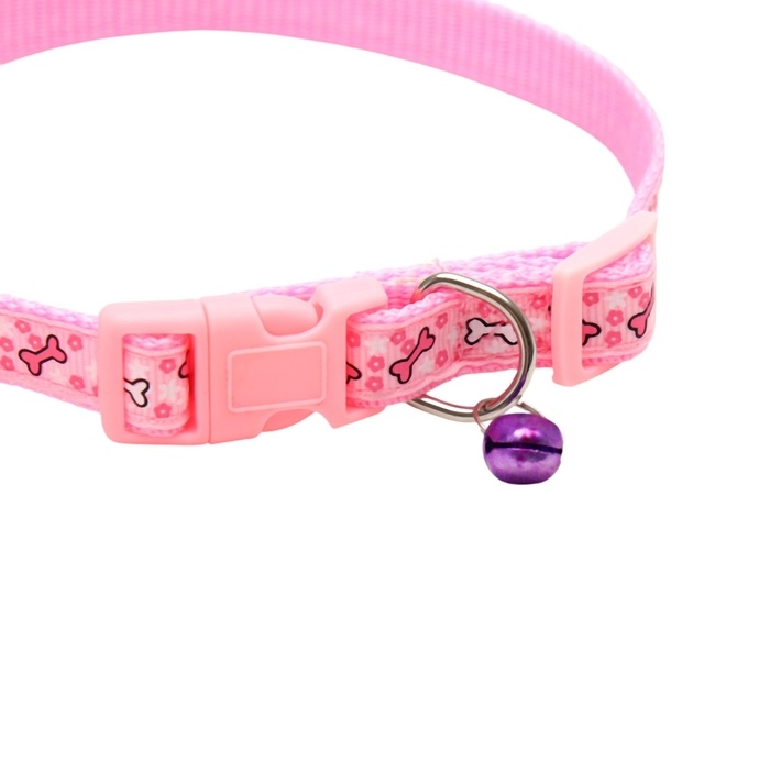 Ошейник нейлоновый Ошейник нейлоновый "Звездные косточки", 36 х 1,5 см, розовый