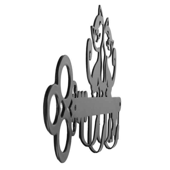 Вешалка 4-х местная "Котята", черная