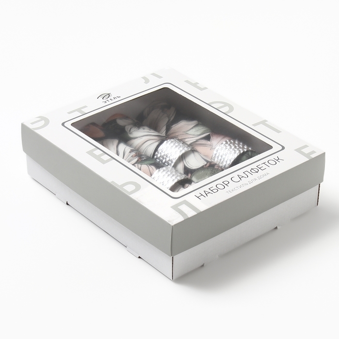 Набор салфеток с декорат. кольцами Этель Meadow flower 40х40 см - 4 шт, 100% хлопок, саржа Набор салфеток с декорат. кольцами Этель Meadow flower 40х40 см - 4 шт, 100% хлопок, саржа