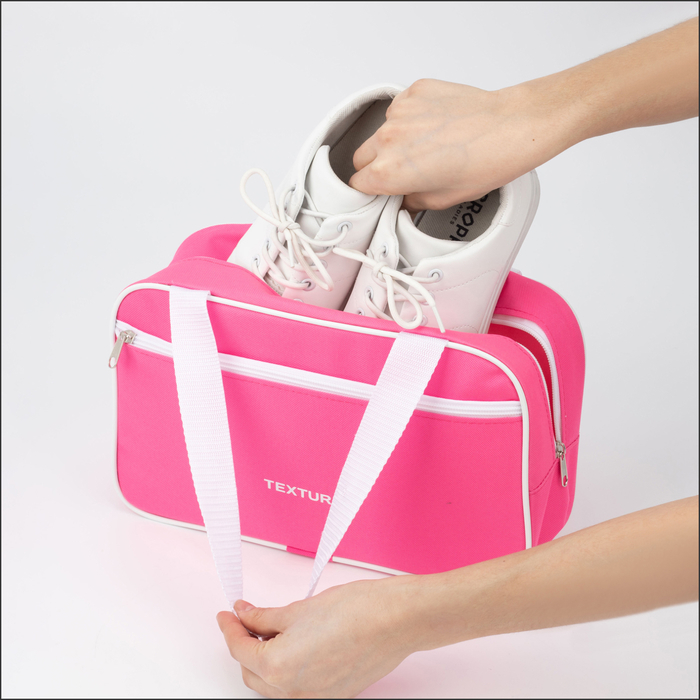 Сумка для обуви на молнии, наружный карман, TEXTURA, цвет розовый Сумка для обуви на молнии, наружный карман, TEXTURA, цвет розовый