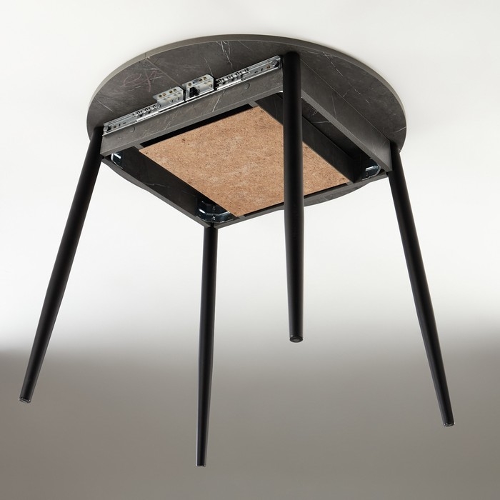 Стол раздвижной круглый Стол раздвижной круглый "Орион мини", 800/1110х800х750, ноги металл черные/Каспий тёмный