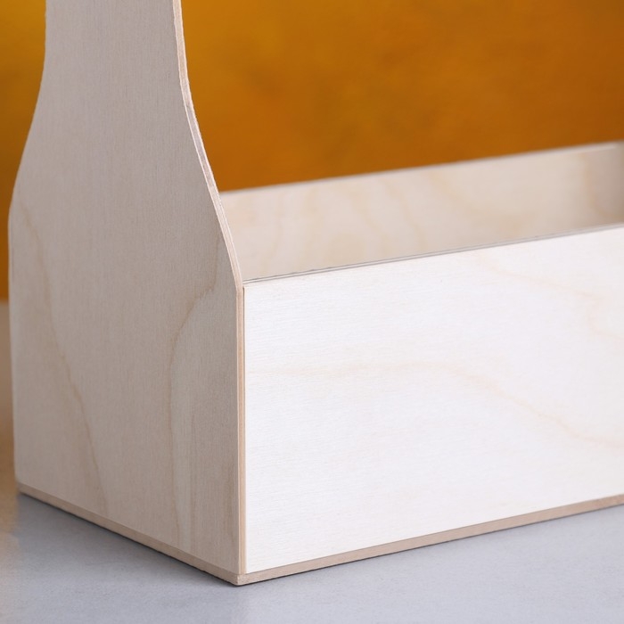 Кашпо деревянное 24&times;11&times;20 см Стелла Моно, ручка верёвка, натуральный