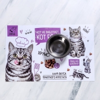 Коврик под миску &laquo;Кот не работает, кот ест!&raquo; 43х28 см
