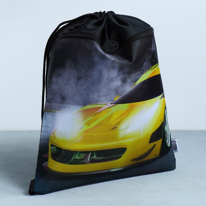 Мешок для обуви &laquo;Крутая тачка&raquo; 2 секции, 30 х 40 см