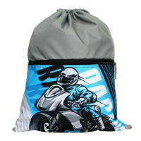 Ранец школьный Стандарт, 36 х 26 х 16 см, + мешок для обуви 40 х 32 см, Сalligrata П "Мото", серый