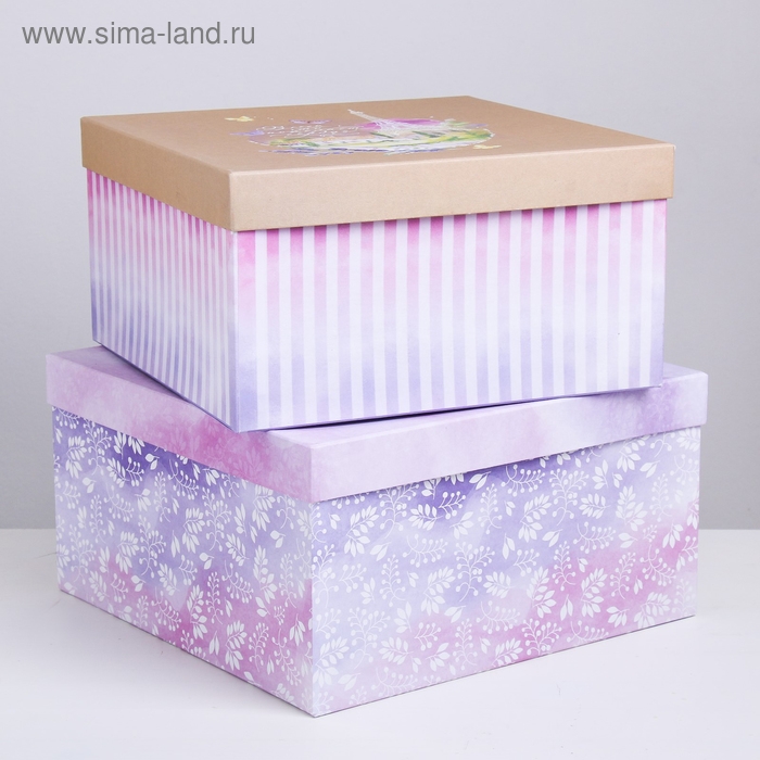 Набор коробок 10 в 1, упаковка подарочная, &laquo;Прованс&raquo;, 10.2 х 10.2 х 6&ndash;28.2 х 28.2 х 15 см