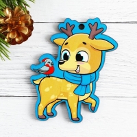 Ёлочные игрушки новогодние &laquo;Новый год: Цветные&raquo;, в деревянной коробке с гравировкой, 6 шт