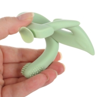 Прорезыватель - щеточка силиконовый &laquo;Лебедь&raquo;, на присоске, цвет зелёный, Крошка Я