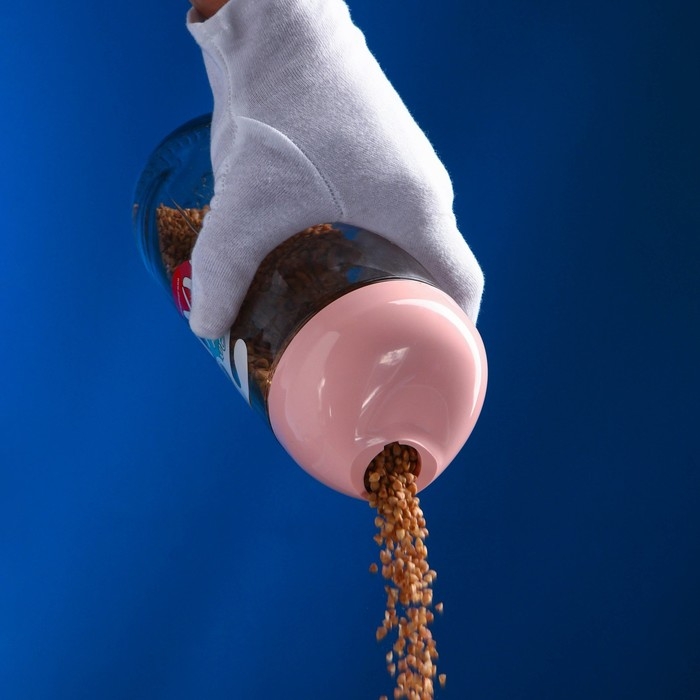 Банка для сыпучих продуктов &laquo;Аксис&raquo;, 500 мл, стеклянная, розовая крышка, Иран