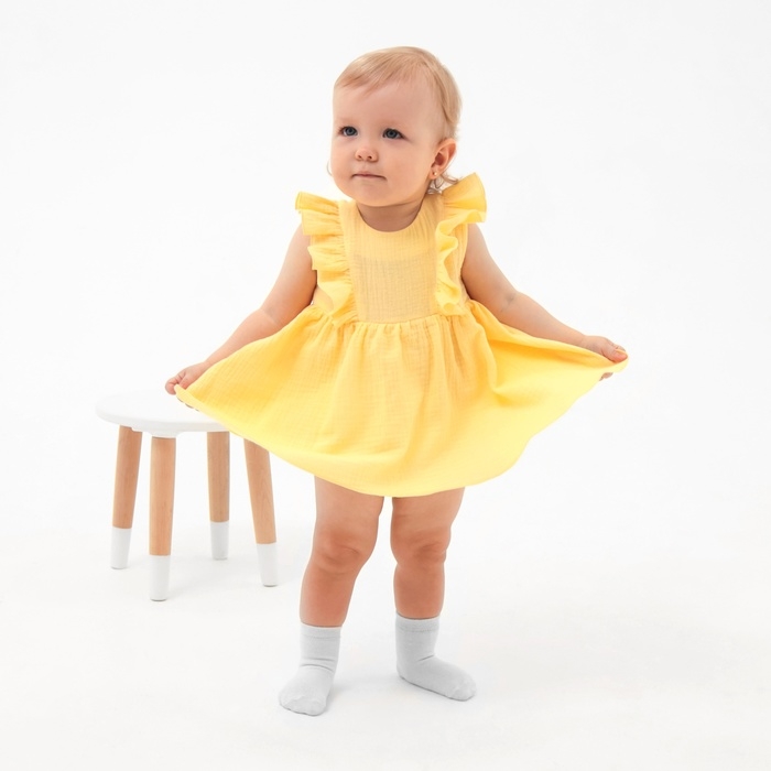 Боди детское MINAKU, цвет желтый, рост 74-80 см