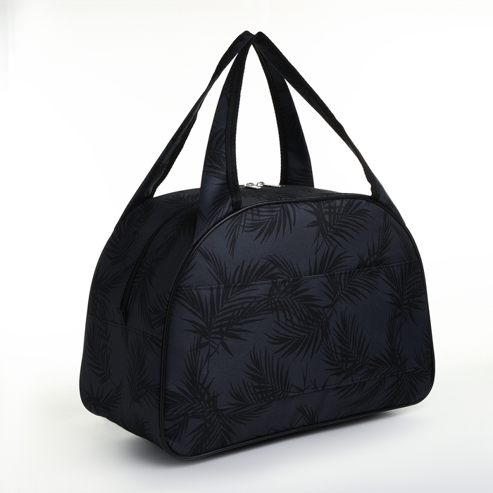 Сумка дорожная женская на молнии, держатель для чемодана, цвет чёрный/серый Сумка дорожная женская на молнии, держатель для чемодана, цвет чёрный/серый