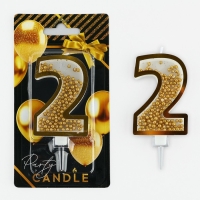 Свеча для торта, цифра с шейкером «2» , 9,5 х 4 см Свеча для торта, цифра с шейкером «2» , 9,5 х 4 см