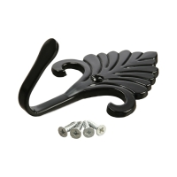 Крючок однорожковый для штор CAPPIO KC111, цвет черный, 2 шт