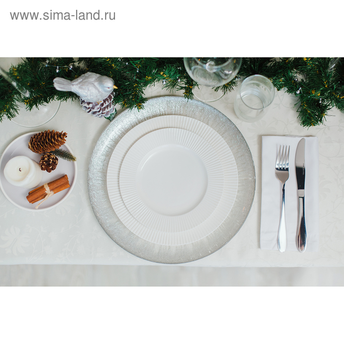 Тарелка керамическая обеденная Доляна &laquo;Ламбруско&raquo;, d=25 см, цвет белый