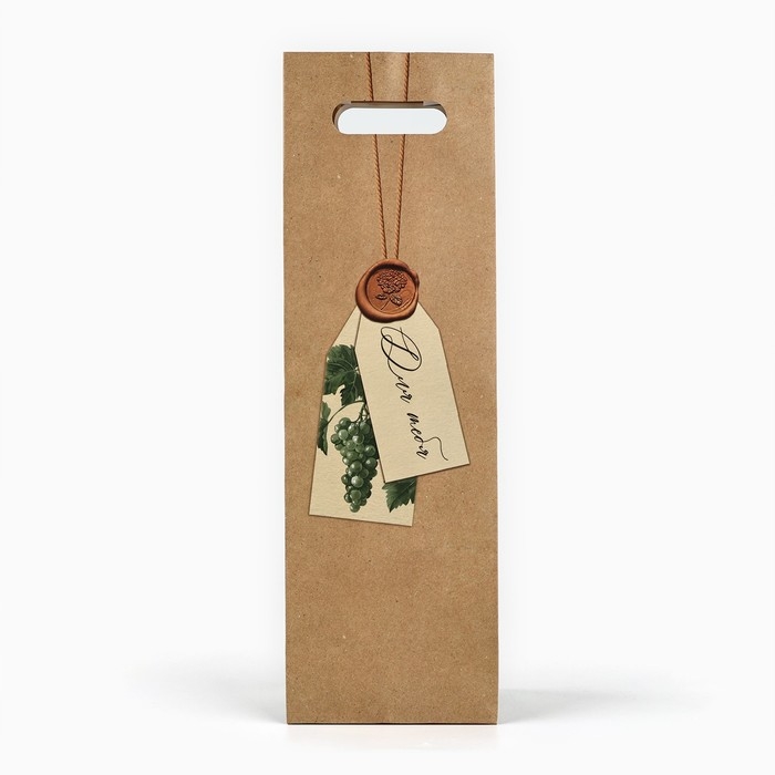 Пакет под бутылку &laquo;Виноград&raquo;, 13 х 10 х 36 см