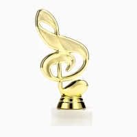 Кубок &laquo;Скрипичный ключ&raquo;, наградная фигура, подставка камень белая, 14,5 х 5 х 5 см.