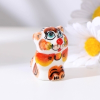 Сувенир &laquo;Кот с бантом&raquo;, 3 см, цвет, гжель