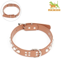 Ошейник "Сириус", кожзам с заклёпками, 56 х 3 см, ОШ 42-52, коричневый Ошейник "Сириус", кожзам с заклёпками, 56 х 3 см, ОШ 42-52, коричневый