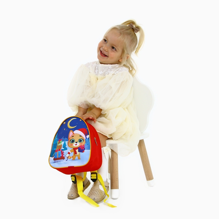 Новогодний детский рюкзак «Котик с подарками», на новый год Новогодний детский рюкзак «Котик с подарками», на новый год