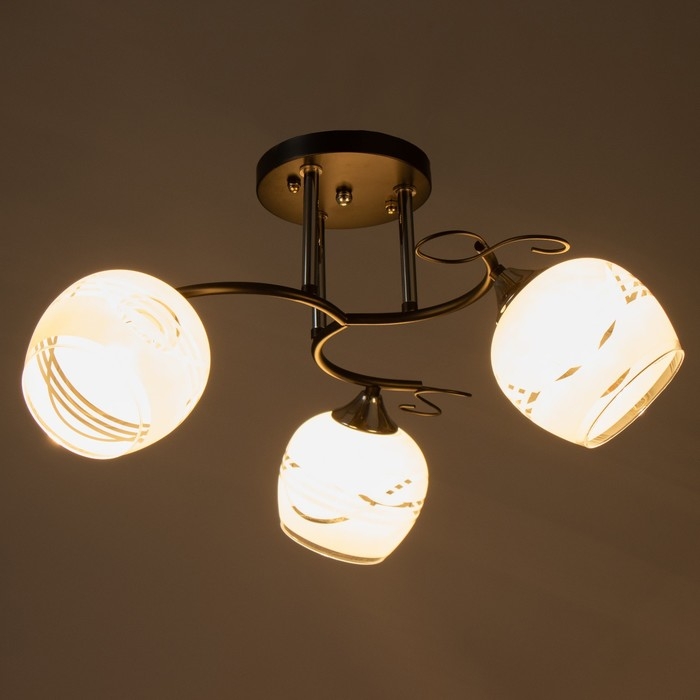 Люстра "Милава" 3хЕ27 40Вт чёрно-хромовый 62х62х27 см BayerLux