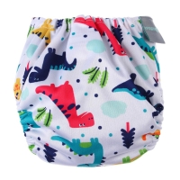 Многоразовый подгузник &laquo;Динозаврики&raquo;, 3-8 кг, цвет белый, Крошка Я