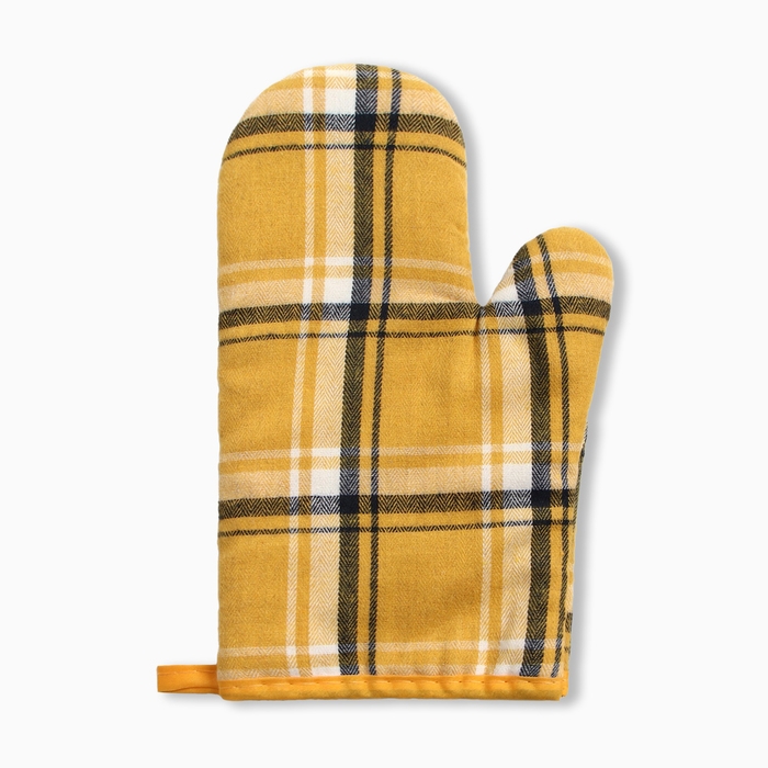 Варежка-прихв. Этель Клетка цв.желтый 26*16см, 100%п/э Варежка-прихв. Этель Клетка цв.желтый 26*16см, 100%п/э