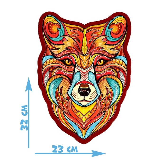 Фигурный пазл в рамке &laquo;Лиса&raquo;, на подложке, 65 деталей